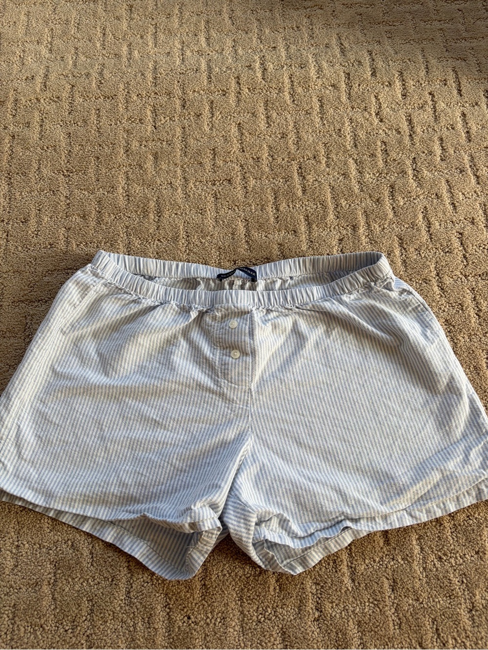 Brandy Melville Light Blue & White Striped Women’s Lounge Shorts